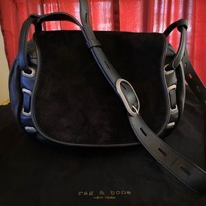 Rag and Bone Legend Leather/Suede Flap Crossbody Bag